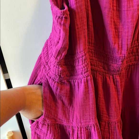 Old Navy XXL Pink Spaghetti Strap Sundress w/ smocking & pockets! - Picture 9 of 12